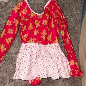 Cheeky Plum ballet Red and White Gingerbread Dress leotard ballet